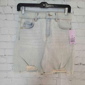 Women's Cutoff Freyed Hem Jean Skirt 00 Size